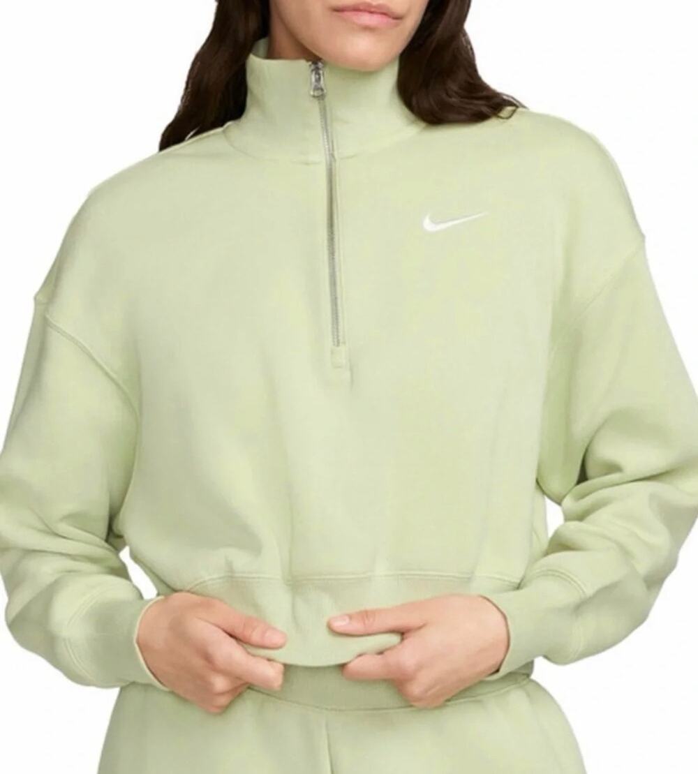 Athlesuire Nike Women’s Phoenix Fleece 1/2 Zip Sweatshirt in Sage Green Size XL